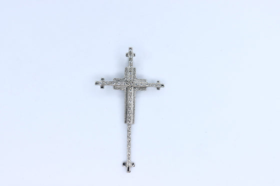 White Gold Cross with zircons