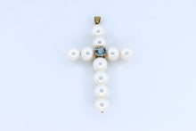  Gold Pearl Cross with turquoise