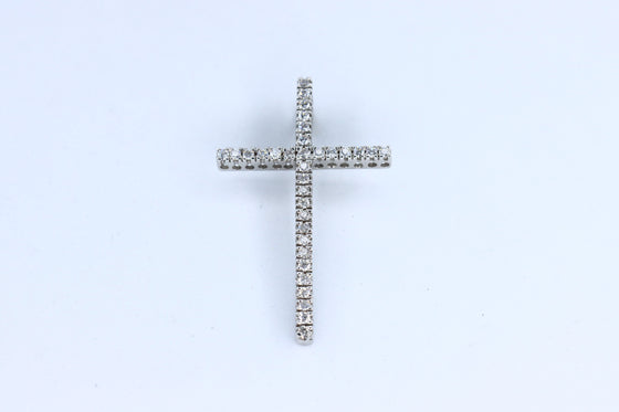 White Gold Cross with zircons