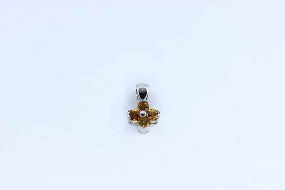 White Gold Cross with citrine