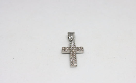 White Gold Cross with zircons