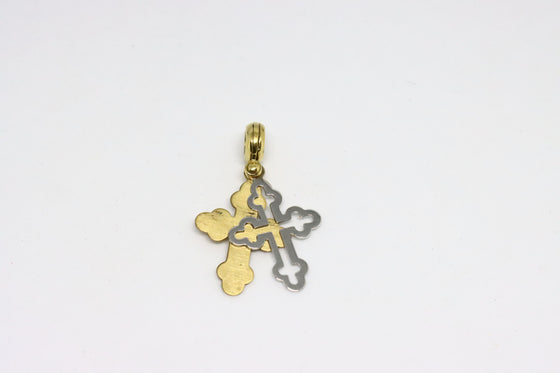 Yellow and White Gold Cross