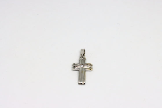 White Gold Cross with zircon