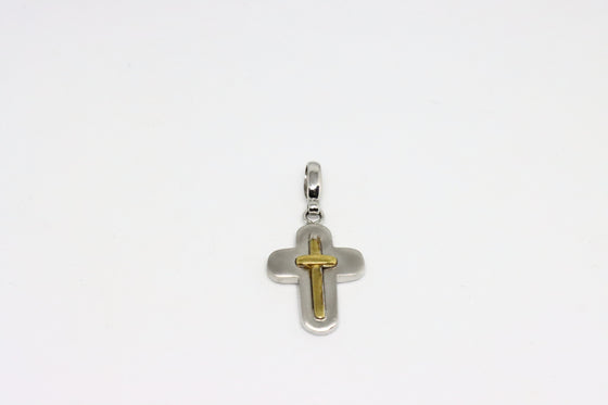 White and Yellow Gold Cross