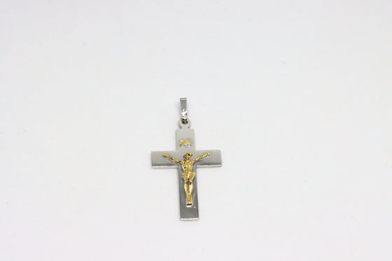 White and Yellow Gold Cross with details