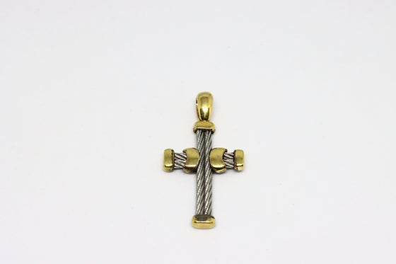 Yellow and White Gold Cross