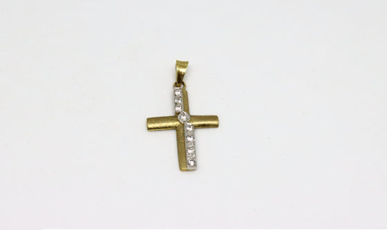 Gold Cross with zircons