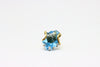 Gold Ring with blue topaz and diamonds