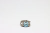 White Gold Ring with diamonds and blue topaz