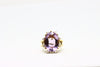 Gold Ring with diamonds and amethyst