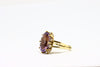 Gold Ring with diamonds and amethyst