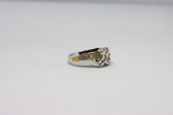 Yellow and White Gold Ring with diamonds