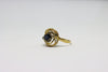 Gold Ring with sapphire and diamonds