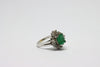 White Gold Ring with emerald and diamonds