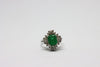 White Gold Ring with emerald and diamonds