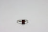 White Gold Ring with Garnet