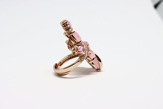 Rose Gold Plated Silver Ring with zircons