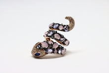  Rose Gold Plated Silver Ring Snake with zircons