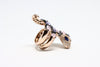 Rose Gold Plated Silver Ring Snake with zircons