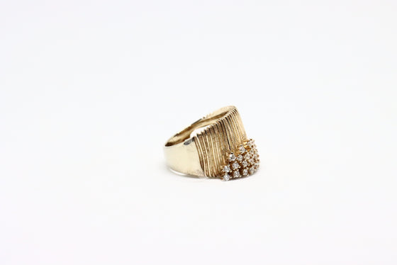 Gold Plated Silver Ring with zircons