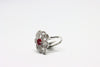 Silver Ring with ruby and zircons