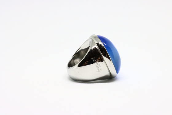 Silver Ring with blue gemstone