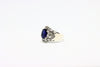 Silver Ring with sapphire and zircons