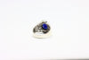 Silver Ring with sapphire and zircons