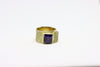 Gold Plated Silver Mad Ring with amethyst