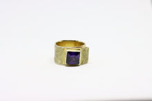  Gold Plated Silver Mad Ring with amethyst