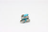 Silver Ring with zircons and turquoise