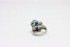 Silver Ring with zircons and turquoise