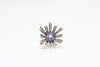 Silver Ring Flower with zircons and amethyst