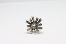  Silver Ring Flower with zircons