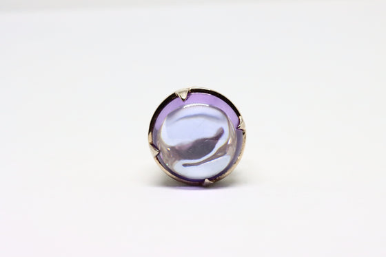 Rose Gold Plated Silver  Ring with amethyst and zircons