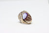 Rose Gold Plated Silver  Ring with amethyst and zircons