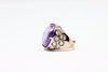 Rose Gold Plated Silver  Ring with amethyst and zircons