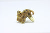 Silver gold plated ring with zircons