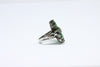 Silver Ring with emeralds and zircons