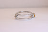 Silver and Gold  Bangle Bracelet with citrine and Sapphire