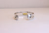 Silver and Gold  Bangle Bracelet with citrine and Sapphire