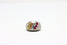  Silver Mad Ring with gemstones