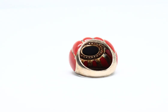 Silver Gold Plated Ring with gemstones