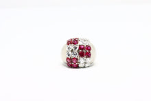  Silver Mad Ring with rubies and zircons