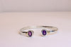 Gold  and Silver Bangle Bracelet with amethyst