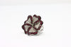 Silver Ring flower with rubies and zircons