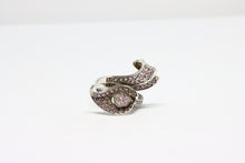  Silver Ring with pink zircons