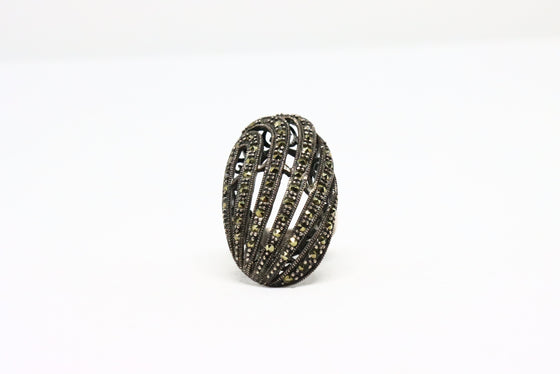 Silver Ring with Marcasite