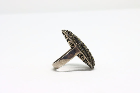 Silver Ring with Marcasite