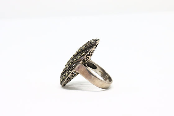 Silver Ring with Marcasite